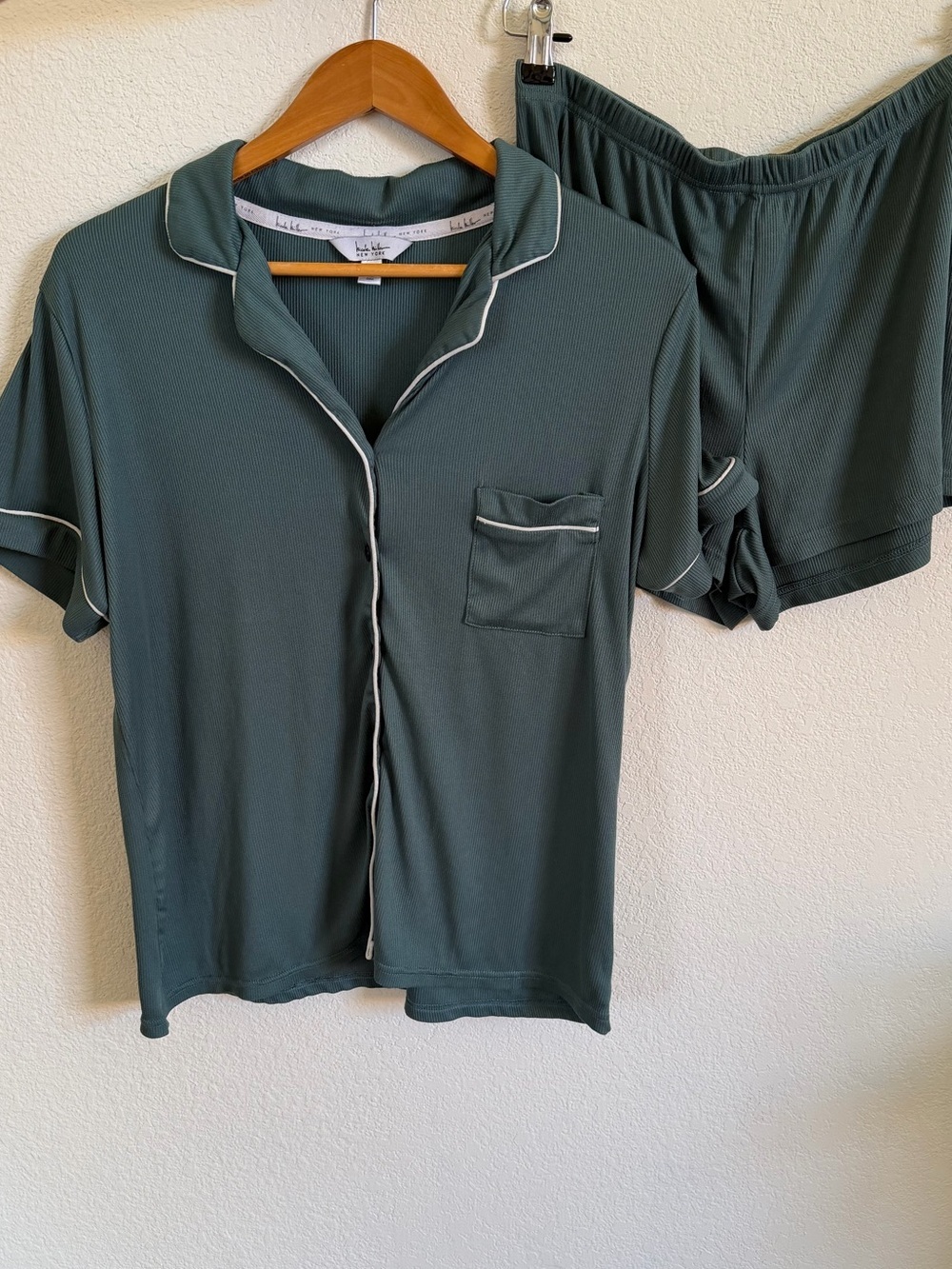Women’s Short Sleeve Pajama Set - Dark Green